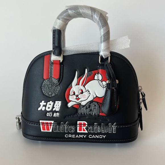 Coach | Bags | Coach Black Revel 24 Bag With White Rabbit Print Nwt ...